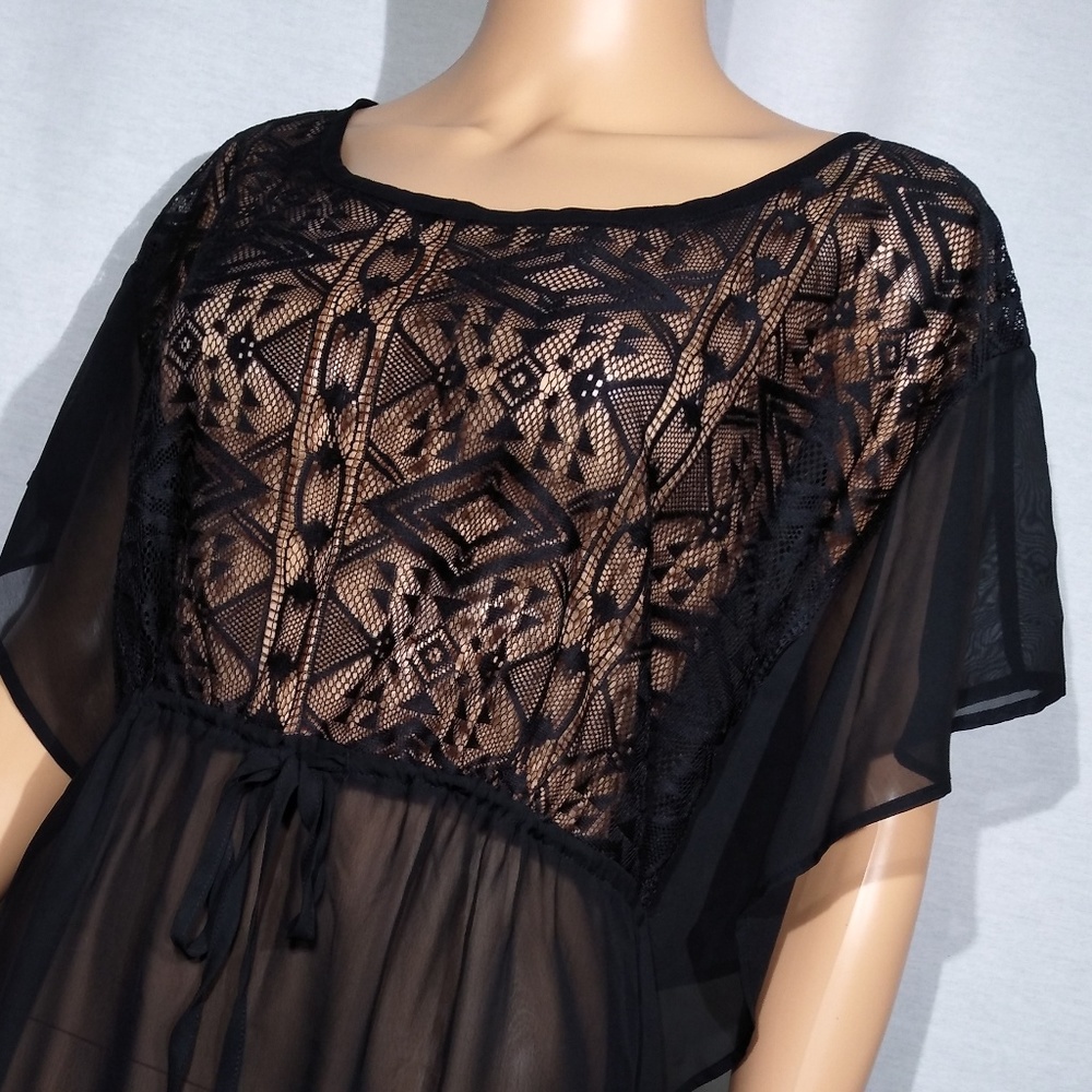 xhilaration:  Sheer Cover Up Black Dress  M (M)
